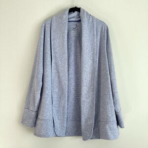 ZERO RESTRICTION KARA Womens Sz Large Blue Open Front Long Sleeve Cardigan